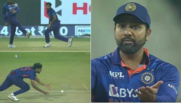 IND vs WI 2nd T20I: Rohit Sharma kicks ball in anger after Bhuvneshwar Kumar drops Rovman Powell’s catch – watch VIRAL video