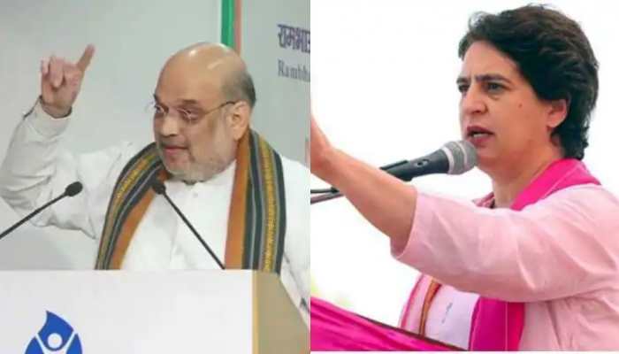 Priyanka Gandhi calls terrorism irrelevant issue: Amit Shah in Pilibhit