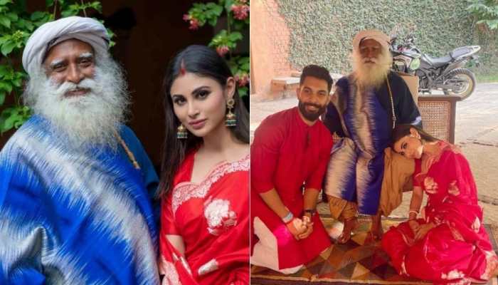 Mouni Roy, hubby Suraj Nambiar visit Sadhguru's ashram, carry home 'precious conversations': Pics