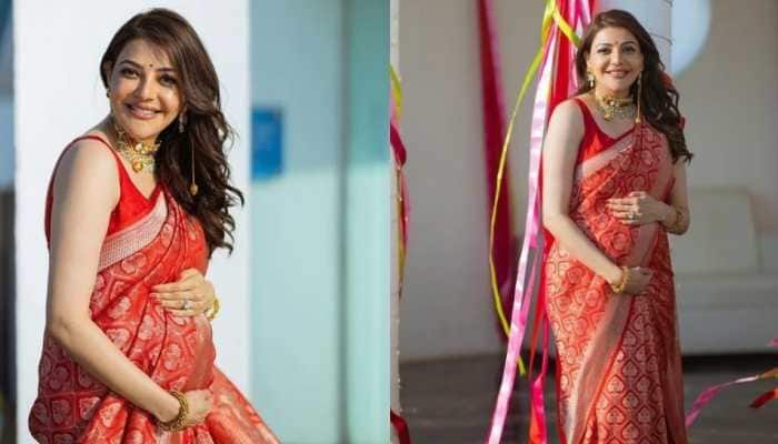 Mom-to-be Kajal Aggarwal looks gorgeous as she flaunts her baby bump in maternity shoot – WATCH! 