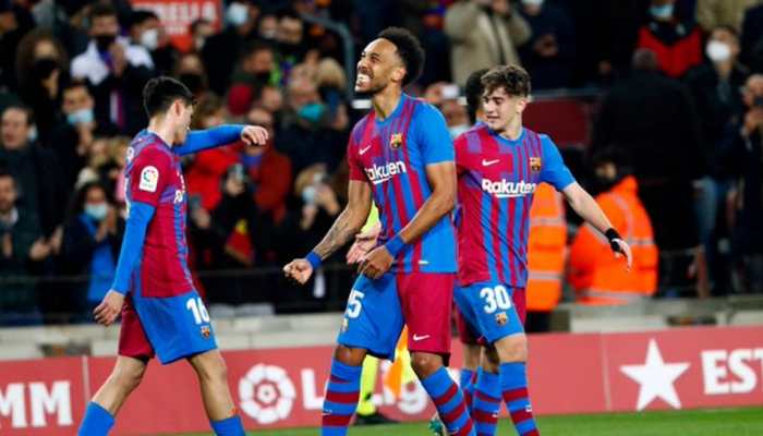 La Liga: Pierre-Emerick Aubameyang scores again as Barcelona stun Athletic 4-0 at home