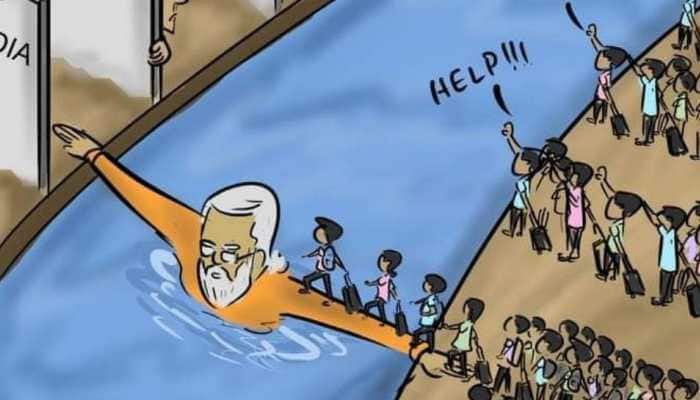 Modi ji, India's bridge of hope: Illustration hails PM's Ukraine evacuation  efforts | India News | Zee News