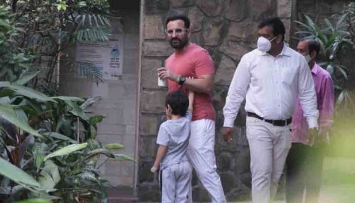 Taimur Ali Khan playfully hits father Saif Ali Khan in viral video, netizens call &#039;Jyada laad pyaar ka natija&#039;