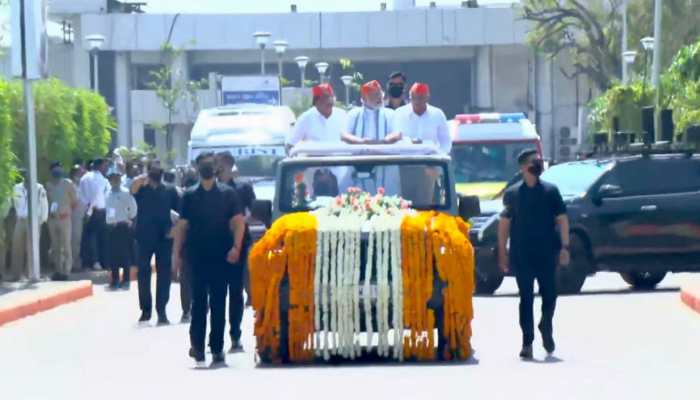 PM Modi holds roadshow in Gujarat's Ahmedabad on Friday