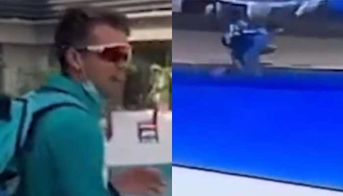 WATCH: Australia's Alex Carey falls into pool in Karachi hotel, and teammates cannot stop laughing  