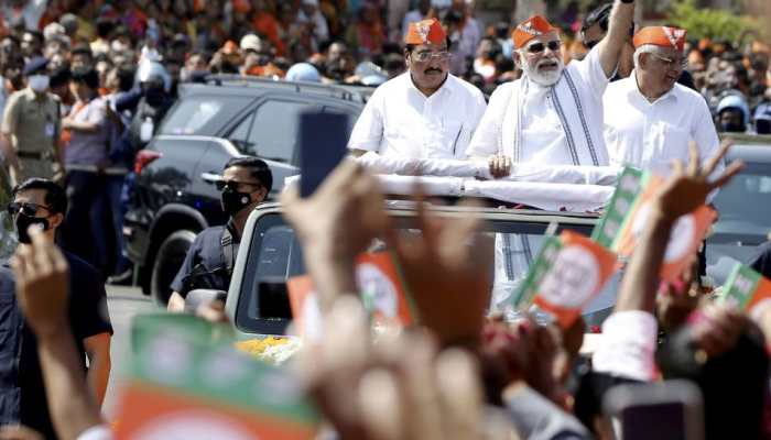 PM Modi in Gujarat: BJP leader holds massive roadshow in Ahmedabad - WATCH