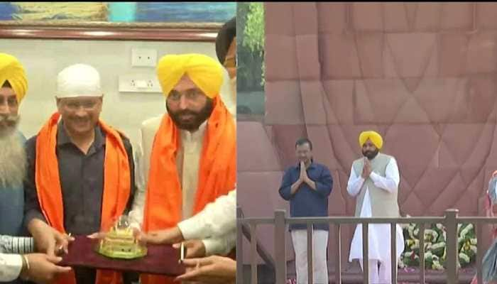 Bhagwant Mann, Arvind Kejriwal visit Golden Temple, Jallianwala Bagh memorial ahead of Amritsar roadshow - WATCH