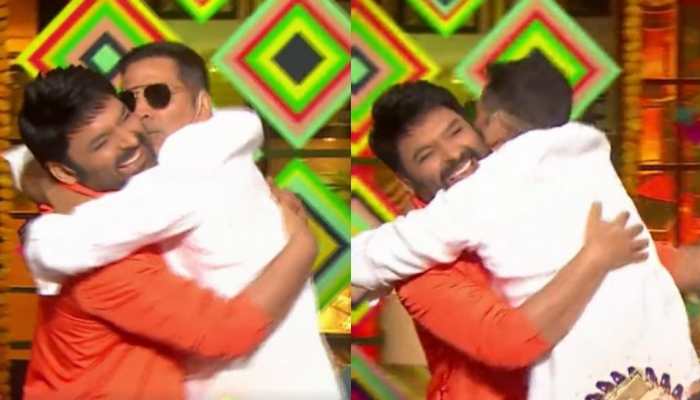 TKSS: Kapil Sharma gets a tight hug, kiss from Akshay Kumar after rumours of rift