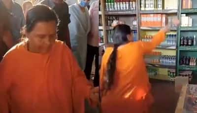 Caught on camera: Uma Bharti throws stone at liquor store, demands liquor ban in Madhya Pradesh