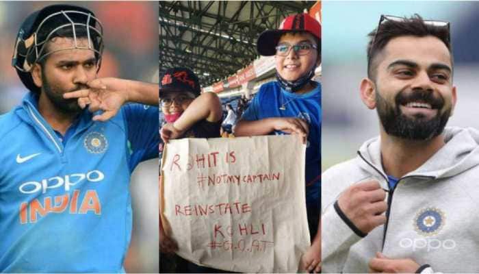 &#039;Rohit is not my captain, reinstate Kohli&#039;: Young fans hold special poster for Virat during IND vs SL 2nd Test, see VIRAL pic