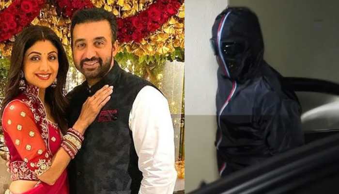 Raj Kundra goes &#039;full-masked&#039; like Kim Kardashian and Kanye West, gets brutally trolled - Watch