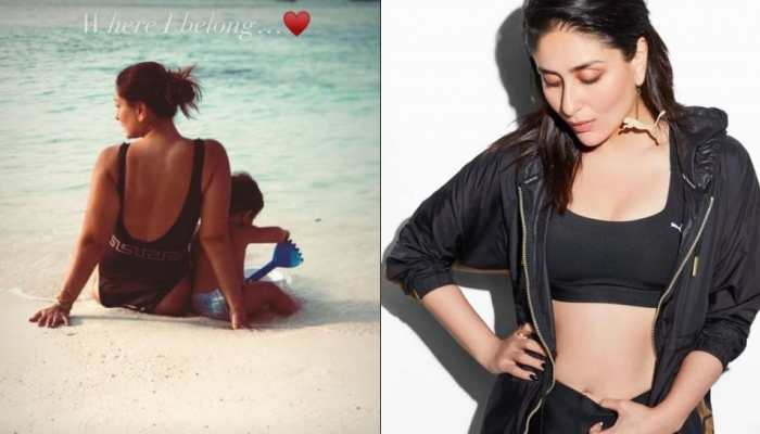 Kareena Kapoor Khan chills with little Jeh at the beach, drops vacation pics from Maldives!