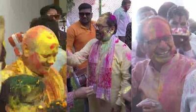 JP Nadda, Harish Rawat to Manish Sisodia: Political leaders play Holi - See Pics