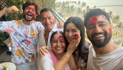 Katrina Kaif celebrates first Holi with Vicky Kaushal’s family, Shweta Bachchan reacts: Pics