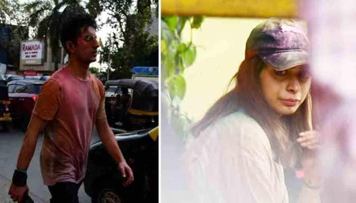 PHOTOS: Ibrahim Khan, Khushi Kapoor attend Holi party at Juhu, seen drenched in colours