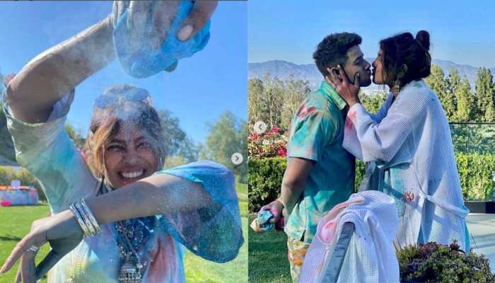 Priyanka Chopra and Nick Jonas throw &#039;LIT Holi&#039; bash at LA home, couple shares passionate kiss