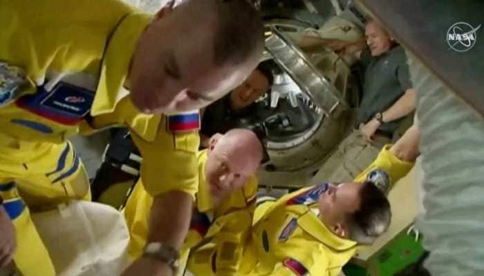 Solidarity with Ukraine? Russian cosmonauts&#039; &#039;Yellow &amp; Blue&#039; outfit triggers speculation