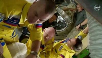 Solidarity with Ukraine? Russian cosmonauts' 'Yellow & Blue' outfit triggers speculation