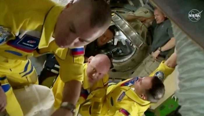 Solidarity with Ukraine? Russian cosmonauts' 'Yellow &amp; Blue' outfit triggers speculation