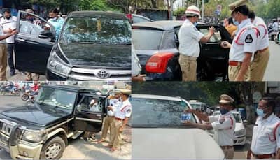 Hyderabad Police initiates special drive against vehicles illegally using MP, MLA stickers