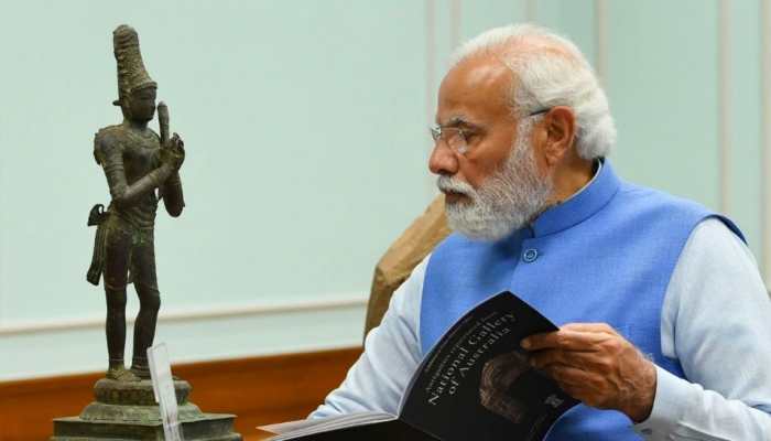 PM Narendra Modi inspects 29 antiquities repatriated to India from Australia - See pics