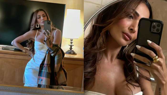 Malaika Arora&#039;s hot mirror selfies from San Francisco in a satin side slit dress go viral!