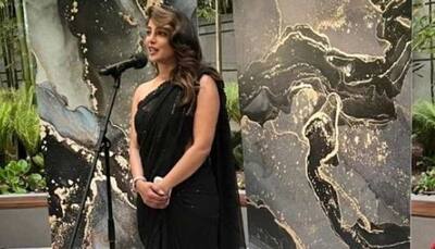 After welcoming baby, desi girl Priyanka Chopra glams up pre-Oscars event in black saree!