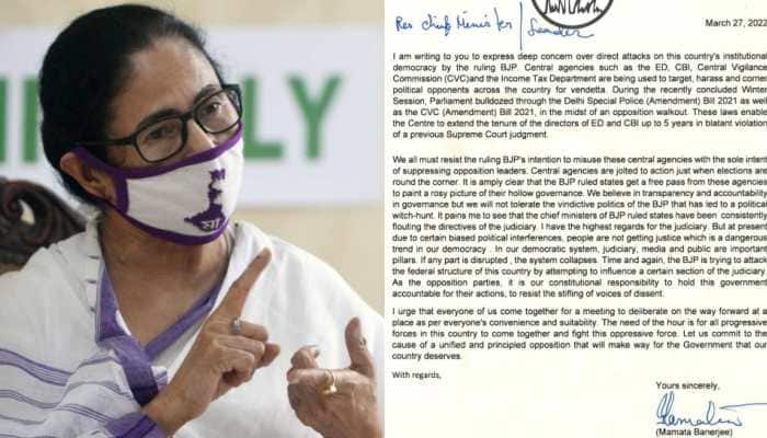 Mamata Banerjee writes a letter to all Opposition leaders, asks them to fight BJP&#039;s &#039;hollow governance&#039; together