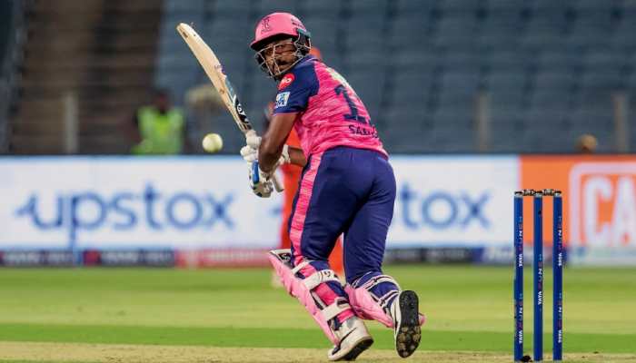 Rajasthan Royals captain Sanju Samson en route to scoring a fifty against Sunrisers Hyderabad in their IPL 2022 match. Samson now has 110 sixes for the Royals. He overtook Shane Watson who hit 109 sixes for the franchise. (Photo: ANI)