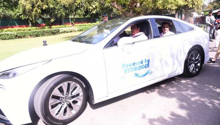 Nitin Gadkari reaches parliament in Hydrogen-fuel Toyota Mirai amidst rising fuel prices