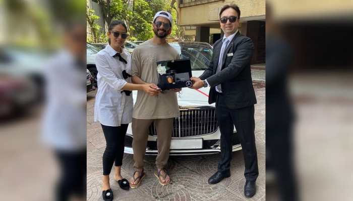 Shahid Kapoor takes delivery of his new white-coloured Mercedes-Maybach luxury sedan worth Rs 3 crore