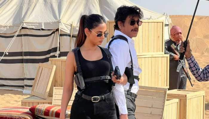 Sonal Chauhan and Akkineni Nagarjuna&#039;s LEAKED pic from The Ghost sets, check out!