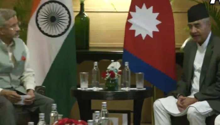 Nepal PM Sher Bahadur Deuba meets EAM S Jaishankar, FS Harsh Vardhan Shringla in Delhi