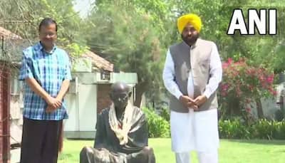 Mission Gujarat: Arvind Kejriwal, Bhagwant Mann visit Sabarmati Ashram in Ahmedabad