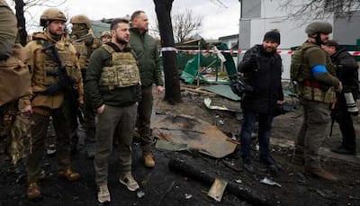 Ukrainian President Zelenskiy visits Bucha, says Russian 'war crimes' make negotiations harder