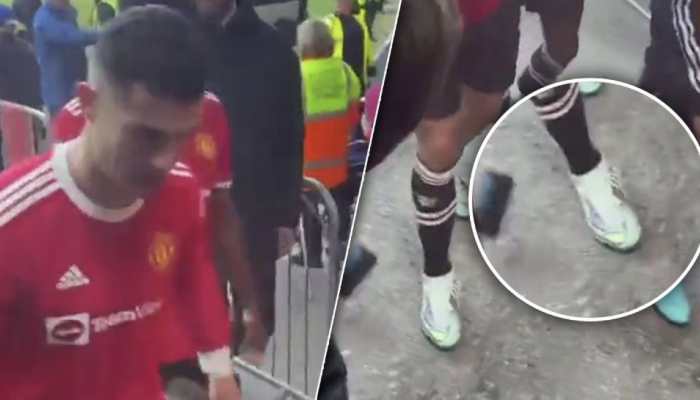 Cristiano Ronaldo SMASHES fan's phone after Manchester United lose to Everton - WATCH