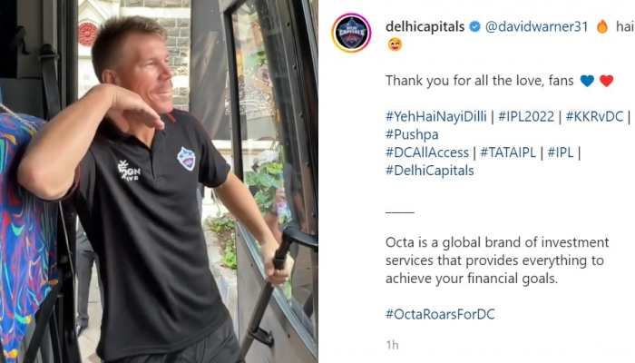KKR vs DC IPL 2022: David Warner imitates Allu Arjun’s iconic Pushpa move, here's how fans react - WATCH