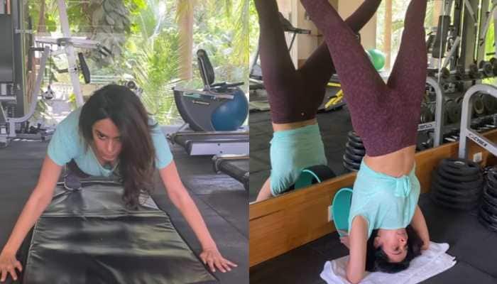 Mallika Sherawat&#039;s new yoga video goes viral, netizens call her &#039;fitness queen&#039;