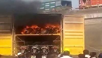Truck-load of electric scooters catch fire, ignites EV safety debate in India - Watch video