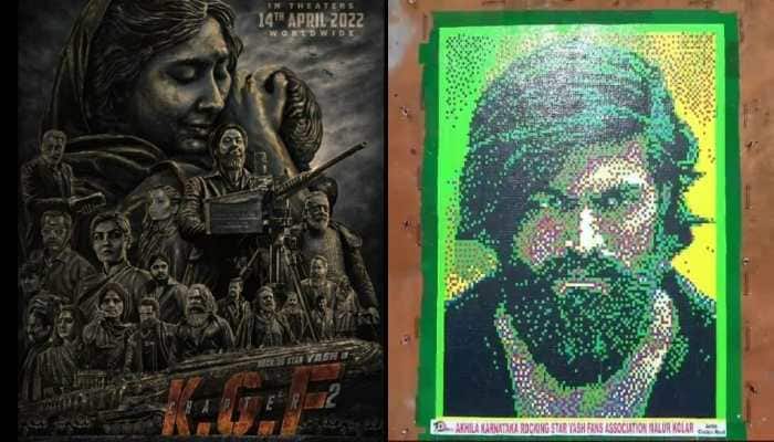 KGF Chapter 2: Yash fans create HUGE mosaic poster for actor with books! - See pic