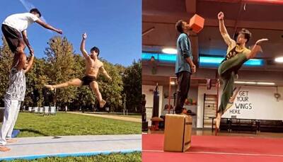 Tiger Shroff turns into real-life superhero, aces flying kicks with swag - Watch