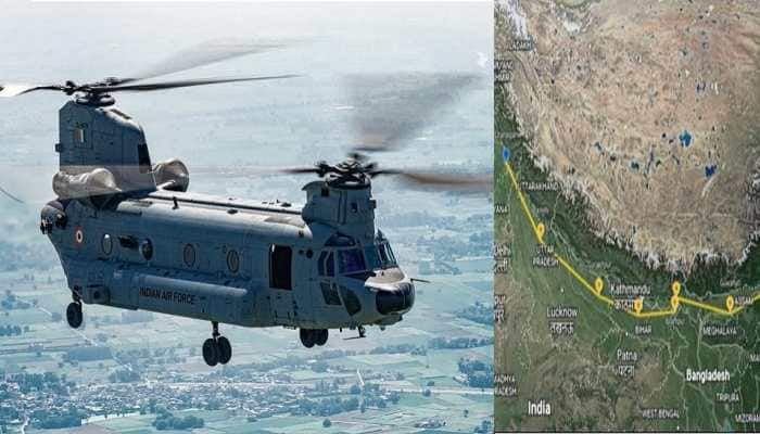 IAF&#039;s Chinook performs longest non-stop helicopter sortie from Chandigarh to Assam, creates record