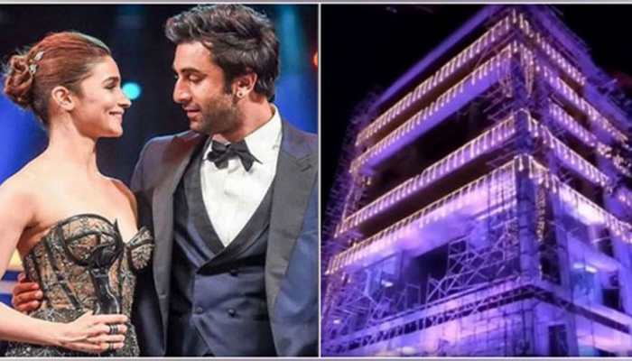 Ahead of starry wedding with Alia Bhatt, Ranbir Kapoor&#039;s bungalow lights up - Watch