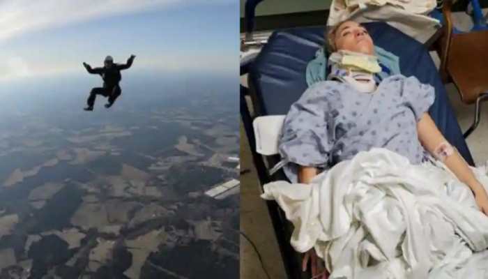 Skydiver falls from 13,500 ft and smashes into ground at 200 km/h, survives