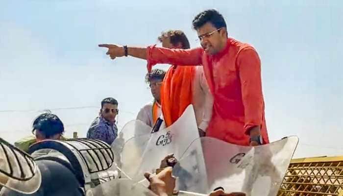 BJP MP Tejasvi Surya stopped from visiting violence-hit Karauli, Rajasthan