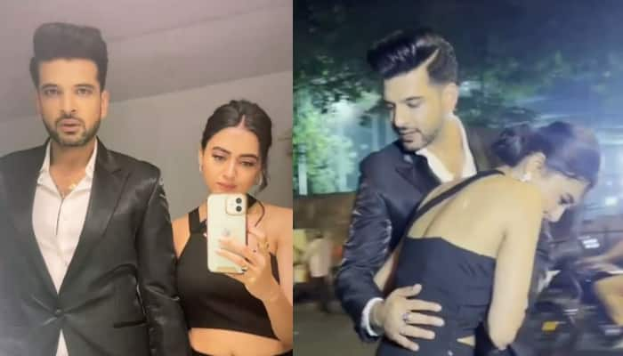 Terrified Tejasswi Prakash leans on Karan Kundrra after noticing something fall on her: Watch Video