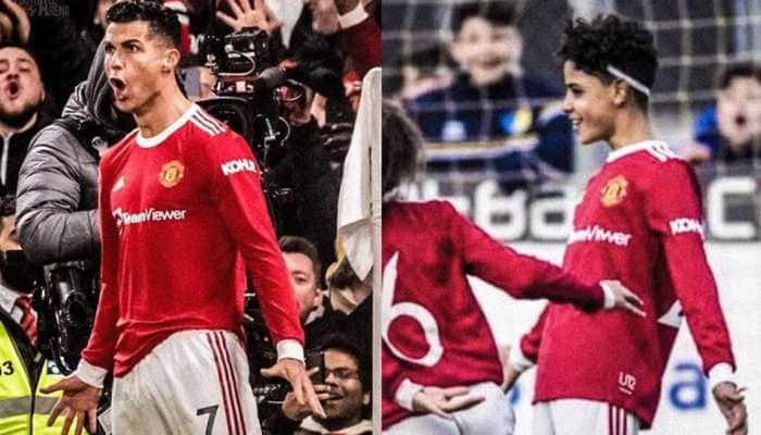 WATCH: Cristiano Ronaldo&#039;s son does &#039;SIUU&#039; celebration after scoring for Manchester United youth team