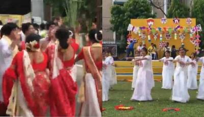 WATCH: On Pohela Boishakh, people grace West Bengal streets with dance performances