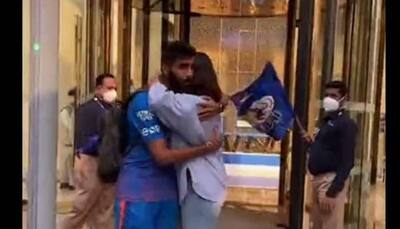 WATCH: Jasprit Bumrah hugs wife Sanjana Ganesan ahead of his 200th T20 match vs CSK