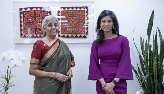 Nirmala Sitharaman in US: IMF chief Gita Gopinath discusses &#039;challenging times&#039; with FM